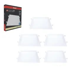 Kit 5 Painel Led Embutir Quadrado 300cm 24w Bivolt Avant Teto Forro Sanca Gesso PVC