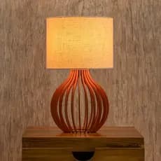 Abajur Luminária Em Mdf Bivolt Criado Mesa Quarto Sala