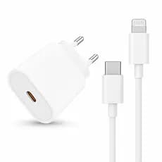 Kit Carregador 20W Fonte + Cabo USB-C Lightning Turbo Compatível iPhone 11 12 13 14 Pro Max
