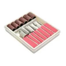 Kit Refil 6 Lixas + 6 Brocas Lixa Elétrica Lixadeiras Unhas Salão