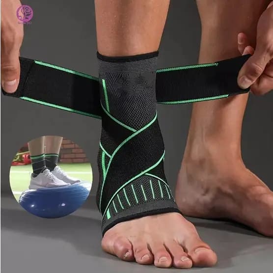 Tornozeleira Feminina Masculina de Compressão Respirável Esportiva Caneleira Futebol Ortopédica Alivia Dor ajustável resistência nylon MBFIT