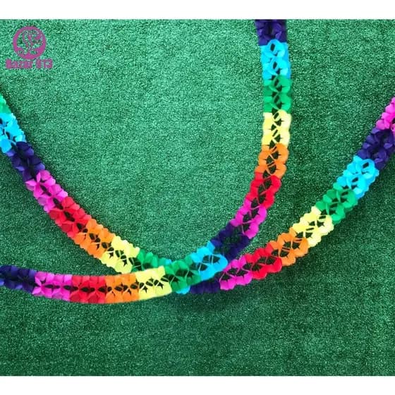Enfeite cordao Colmeia Festa Junina Ano Novo Decoração 3m Colorido