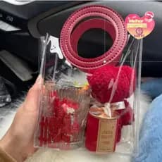 Kit 5~10 Bolsas de Presente Transparentes Alça Redonda Embalagem Para Lembrancinha Festa e Natal Ano Novo