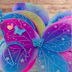 Kit Completo Fantasia Asa De Borboleta Infantil Fada +Tiara + Varinha Festa Carnaval Decoração Árvore de Natal