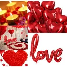 Kit Romântico Surpresa Pétalas + Velas + Balões Coração + LOVE Decoração Quarto Dia Das Namorado Aniversário