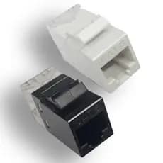 Tomada Keystone Emenda Rede RJ45 Femea RJ11 Femea Categoria CAT5 CAT6 - Branco ou Preto para Caixa de embutir T4