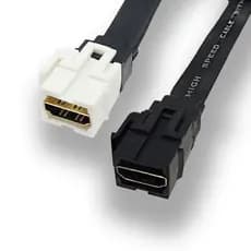 Tomada Keystone Emenda Kit Fácil HDMI 1.4 e 2.0 - Full HD e 4K UHD - 15cm Branco ou Preto para Caixa de embutir T4