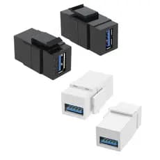 Tomada Keystone Emenda USB 3.0 e 2.0 - Branco ou Preto para Caixa de embutir T4