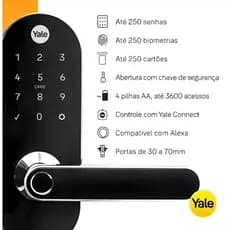 Fechadura Eletronica Digital Biometrica Yale Para Porta Externo Prova agua Segurança Protecao Zigbee
