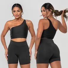 Conjunto Academia suplex Turim Short Top Feminino treino  e dia a dia