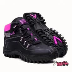 Bota Feminina Caterpillar Rosa Trilha Adventure Solado Grosso Antiderrapante