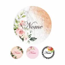Painel  Redondo de Flores para aniversário e Casamento em  3D para Decoração Personalizado com o seu Nome
