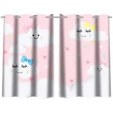Cortina de Nuvens Fofinha para Decoração de quarto - Tecido Premium  de alta Qualidade Blackout 1,80x1,40