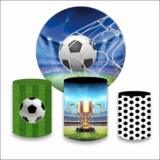Kit Painel + Trio Capas de Cilindro de Futebol em 3D de Alta qualidade