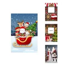 Painel Vazado Retangular  de  Natal Lateral Interativo Tecido 1,5x2,2m