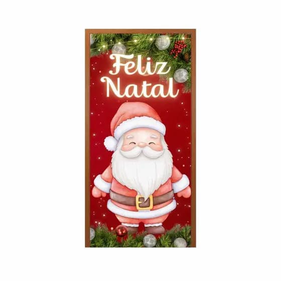 Capa De Porta Tecido C/ Elástico De Feliz Natal, Papai Noel