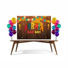 Painel de  Festa Junina 3D Em Tecido - 1,5x1,0m Decoração de Aniversário