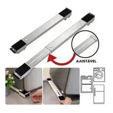 Suporte Com Rodízio Aluminio Para Geladeira Fogão E Máquina De Lavar Base Carrinho