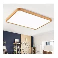 Plafon Led Sobrepor 48w 60x30cm Retangular Madeira