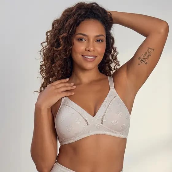 Sutiã Duloren Sem Bojo Sem Aro Plus Size Alta Sustentação Redutor Cobertura Total Summer Flower