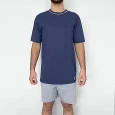 Pijama Masculino Liso Algodão Manga Curta Verão Gola Redonda Usee Brasil