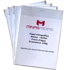 Papel Fotográfico A3 Glossy 230g - Papel Foto Brilhante - À Prova D'água - 100 Folhas - para Jato de Tinta