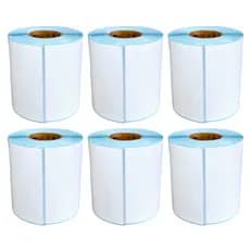 Kit 6 Rolos De Etiqueta 100x150mm Térmica 350unds Serrilha