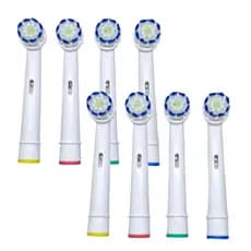 Refil Kit 8 Peças Compativel C/ Oral B Braun Escovas Eletricas Giratorias Cerdas Macias Profissional
