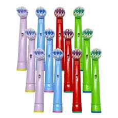 Kit 12 Refil Infantil Escova Dente Elétrica Compatível Oral B Giratória Higiene Profissional