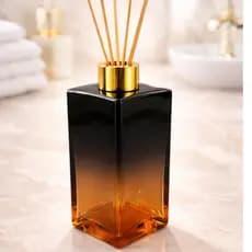 Difusor Aromatizador de Ambiente em Vidro Square Preto Rose 250ML com Tampa e Varetas