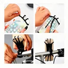 Suporte De Moto E Bike De Silicone 360 Universal Pra Celular