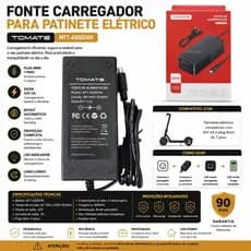 Fonte Carregador de Patinete Elétrico 42v 2a Plug 8mm Bivolt