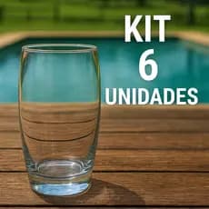 Jogo Kit Copo Vidro Oca 300ml C/6 Nadir - Agua Suco Drink