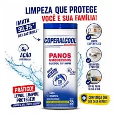 Pano Lenços Umedecidos Desinfetante Álcool 70°- Coperalcool 35 unidades