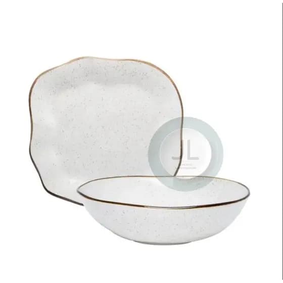 Travessa Saladeira de porcelana Baixelas Para Servir Maresia Areia Oxford, 2 peças ou 1peça.
