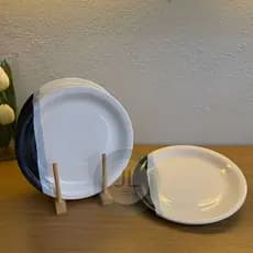 Jogo De Prato Rasos 26cm ceramica preto mesa postar jantar envio imediato