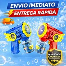 Brinquedo Lança Bolhas De Sabão Automática com Luz crianças arma arminha Azul Vermelho