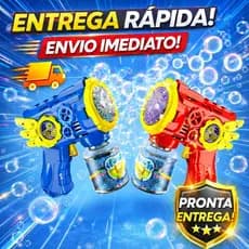 Lança Bolhas de Sabão com Luz Brinquedo Infantil Arminha de Bolha Diversão Crianças