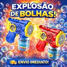 KIT 2 ou 1 Brinquedo arminha de Bolha de Sabão Colorido Infantil - Máquina de Bolha de Sabão Pistola