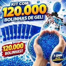 Kit 120 Mil Bolinhas de Gel 7-8mm Cresce na Água