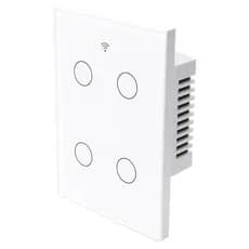 Interruptor Inteligente Com 4 Botões Touch Coibeu Wi-Fi Comando de Voz