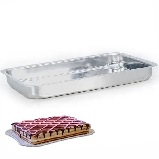 Assadeira Retangular Baixa N2 2,3 L Pequena 30,2 x 20,4 x 3,5 cm Alumínio Continental Forma Tabuleiro Travessa