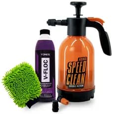 Kit Estética Lavagem Vonixx Shampoo V-Floc 500ML + Pulverizador Foam Speed Clean Kers + Luva De Microfibra