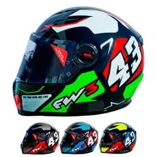 Capacete Integral Fw3 Gtx 43 Com Oculos Interno