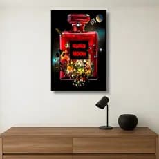 Quadro decorativo perfume vermelho lindo 1 peça de 3 mm 60x40 cm