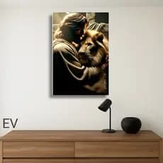 Quadro Decorativo - Amor de Jesus por sua criação o rei da selva