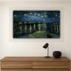 Quadro Van Gogh Noite estrelada, pintura pós impressionista