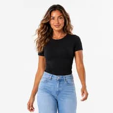 BLUSA FEMININA MANGA CURTA RIBANA PREMIUM