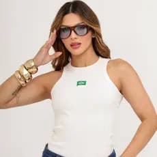 Regata Brasil Bordada BabyLook Feminina