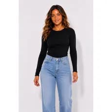 BLUSA FEMININA MANGA LONGA RIBANA CANELADA PREMIUM